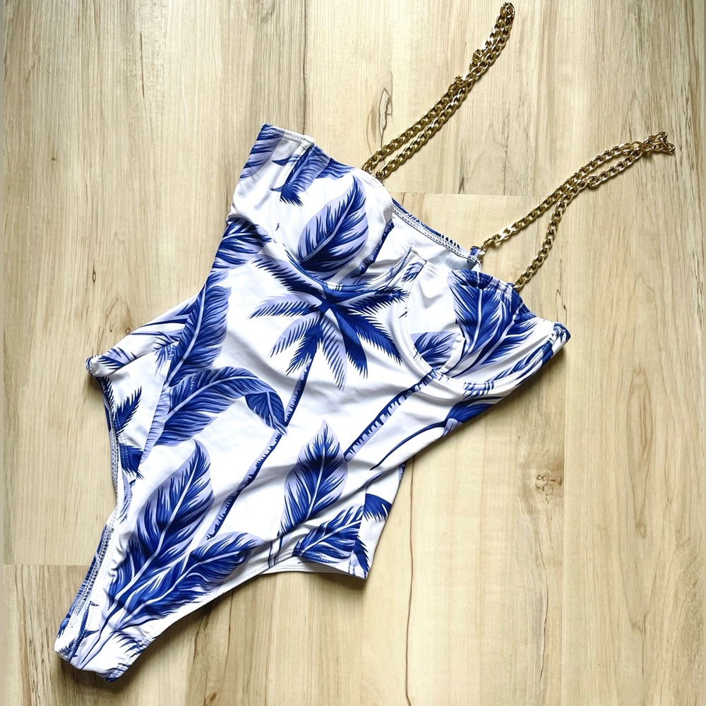 Blue Palm Swimsuit